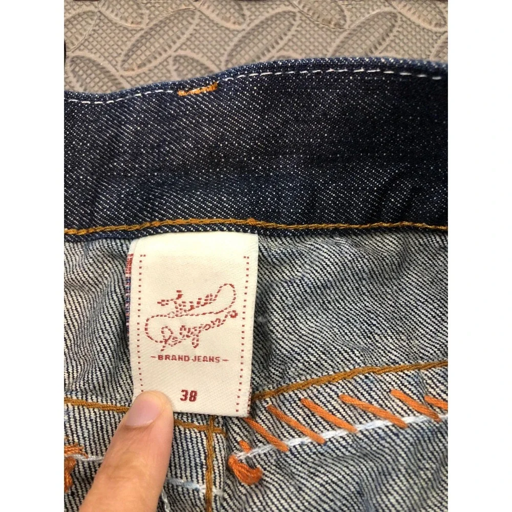 True Religion Joey‎ Super T Jeans Mens 38 Blue Contrast Stitch 24-870BRBTE